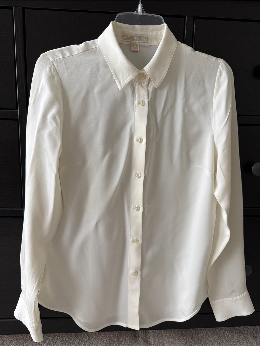 Michael Michael Kors Ivory Silk Button-Down Blouse Size M